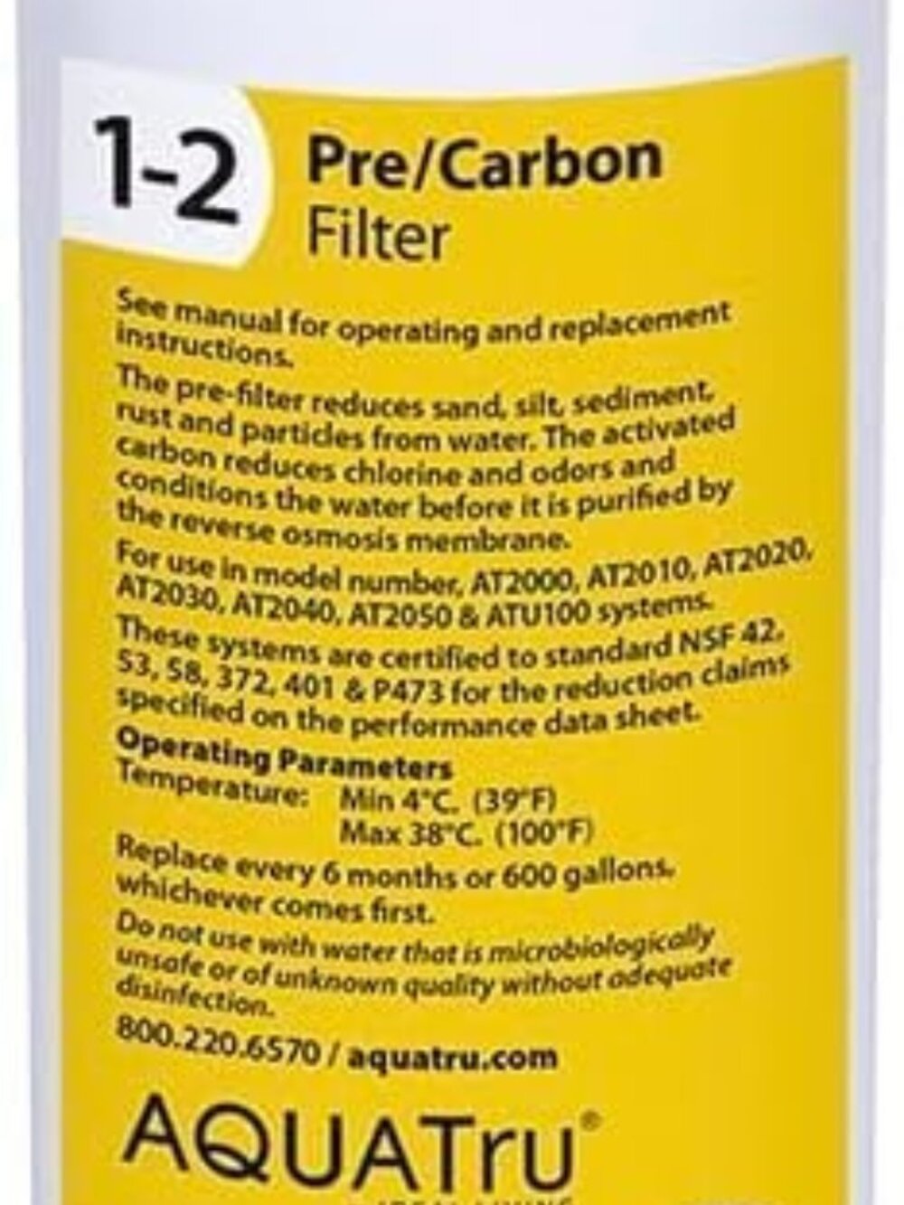 AquaTru Classic Pre/Carbon Filter